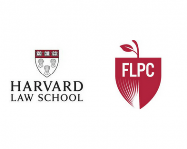 Food Law and Policy Clinic logo with the Harvard Law School logo to the left of the FLPC logo with FLPC in white font in front of a red crest with an apple stem on top